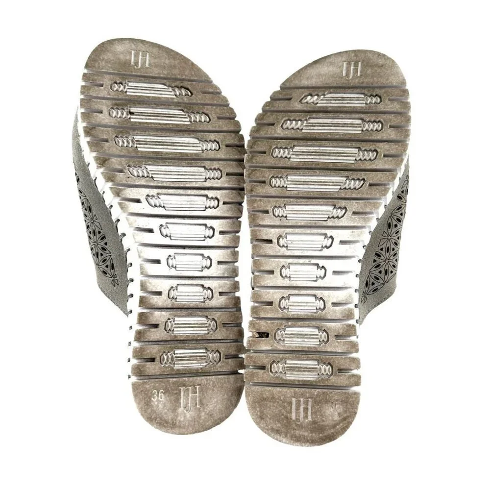 Ilse Jacobsen Gray Laser Cut Tulip Sandals Size 36 Flats